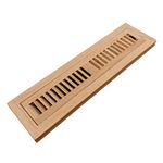 Homewell Red Oak Wood Floor Register Vent Cover, Flush Mount Vent with Damper, 2X14 Inch, Unfinished