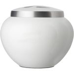 Best Friend Services Dog and Cat Pet Cremation Urn, the Mia Series with Cloud Whhite Color Finish and Hand Carved Pewter Paws, Medium Size to Memorialize Pets up to 40lbs