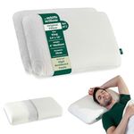 The White Willow Pillow for Neck Pain Relief-Pillow Set of 2-HR Hard Memory Foam Pillow-Orthopedic Bed Pillow for Sleeping-Cervical Pillow for Neck & Shoulder Pain-Firm for Back Pain-King Size-4" H