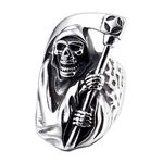 Fashion Jewelry Stainless Steel Rings, Demon Grim Reaper Skull Ring for Men (9)