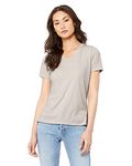 Bella Canvas Womens 4.2 Oz. Missy Short-Sleeve V-Neck Jersey T-Shirt (6405) -Heather DU -L