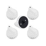 Anniparts KIP 5G92 WB03X24795 Stove Knobs Cooktop Replacement Parts for GE Cooktop Knobs Gas Range Knobs Stove Top White Plastic Knobs JGBS66DEK3WW Oven Knobs Control Knob 222D5793 Knobs 5 Pcs