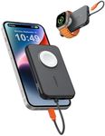 VEGER Portable Charger for iPhone with Built in Cable, 5000mAh Mini Power Bank Battery Pack, PD 20W Fast Charger Travel Accessory Compatible with iPhone 15/14/13/12/Pro Max, Apple Watch Series-Black