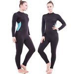 Flexel Full Wetsuit Womens Surf Wet Suit with 3mm Premium Neoprene Scuba Diving Suits for Swimming, Surfing, Snorkeling, Kayaking, Paddle Boarding Jumpsuits (3mm Light Blue, Small)