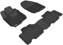3D MAXpider Complete Set Custom Fit All-Weather Floor Mat for Select Toyota RAV4 Models - Kagu Rubber (Black)
