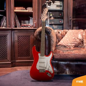 Max GigKit Electric Guitar Pack – Red, Complete Starter Set