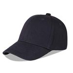 LANGZHEN Cotton Outdoor Toddler Girls Boys Plain Baseball Cap Baby Infant Structured Adjustable Hat for Kids Sun Hat (S-Black)