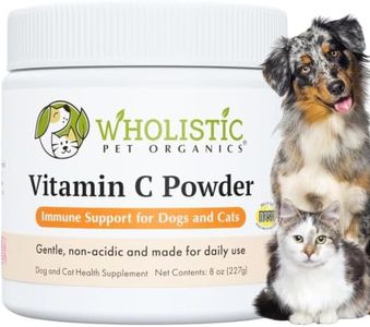 Wholistic Pet Organics Vitamin C Powder for Dogs & Cats - Cat & Dog Allergy & Itch Relief - Vitamin C Immune Support Supplement - Itchy Skin Support for Seasonal Dog Allergy Relief - 8 oz - 227 Scoops
