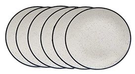 VolCraft Ceramic White Matte Full Size Dinner Plates, Dinnerware Serving Plate Thali, Ceramic Plates for Dinner | Snack Plate | Size 10 inch | Microwave Safe, Oven Safe Set of 6 Plates