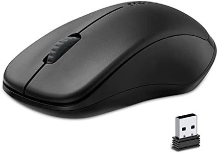 RAPOO 1680 Wireless Mouse, 2.4G Silent Mouse with USB Receiver, Ergonomic Mouse, Optical Mouse, Portable Light Computer Mice for Notebook, PC, Laptop, Computer, Long Battery Life, 1000 DPI, Black