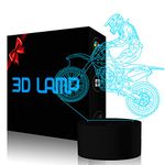 YKLWORLD Motocross 3D Lamp, LED Illusion Motorcycle Night Light for Kids Room Decor USB 7 Color Changing Toys Birthday Gifts for Father Boys Sports Guy