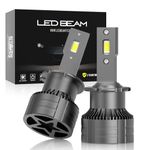 LEDBeam D Series 14000Lm Automotive Grade 7741 Chip 6000k White Car HID to LED Headlight Bulbs Conversion Kit (70W/2bulbs) (D4S/D4R)