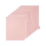 ASUNFO 8 Pcs A4 Tab Pink Binder Dividers with Tabs 3 Ring Binder Insertable Notebook Plastic Dividers