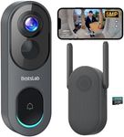 BOTSLAB Video Doorbell Camera,No Monthly Fee,5MP Wireless Doorbell Camera,Head-to-Toe&180° View,Battery Powered,AI&PIR Detection,VR Mode,HDR,2-Way Talk,2.4&5GHz WiFi,Easy to Install