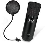 Pyle USB Microphone Podcast Recording Kit - Audio Cardioid Condenser Mic w/Desktop Stand and Pop Filter - for Gaming PS4, Streaming, Podcasting, Studio, YouTube, Works w/Windows Mac PC - PDMIKT100