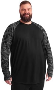 BRISIRA Mens Big and Tall Rash Guard Shirts UPF 50+ Long Sleeve Sun Shirt