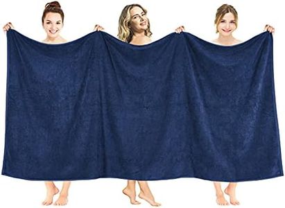 American Soft Linen Oversized Bath Sheet 40x80, Jumbo Large Bath Towels for Bathroom, 100% Ringspun Cotton Bath Sheet for Adults, Bath Sheets Towels, Navy Blue Bath Sheet