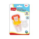 LuvLap Silicone Food/Fruit Nibbler with Extra Mesh, Soft Pacifier/Feeder, Teether for Infant Baby, Infant, Joystar Yellow, BPA Free