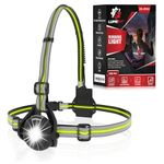 LUMEFIT Run Light Running Lights for Runners Chest LED Lamp 90° Adjustable Beam Angle 500 Lumen 360 Degree Reflective Band USB Rechargeable Front Body Torch Jogging Hiking