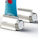 TubeTek Toothpaste Tube Squeezer 2-Pack, Dispenser Roller Wringer for Paint, Lotion, Cream, Glue. Made in USA. Color: Satin Nickel