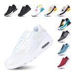 Running Shoes Mens Womens Lightweight Breathable Mesh Casual Outdoor Athletic Air Trainers Non Slip Fashion Comfortable White Size 6.5