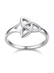 Bestyle 925 Sterling Silver Band Ring for Women Irish Celtic Knot Ring Heart Love Celtic Knot Crown Promise Rings Friendship BFF Ring, Small Pinky Ring for Women, Size 5