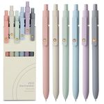 FIOVER Gel Pens, 6pcs 0.5mm Fine Point Black Ink Pens, Smooth Writing Pens for Journaling, Nurse Aesthetic Cute Pens, School Office Home Supplies, Gifts for Women and Men (6Pcs Morandi-Black Ink)