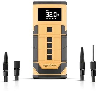 amazon basics 2-in-1 Digital Tyre Inflator|150 PSI Dual-Mode Portable Air Compressor|3x2000 mAh Battery|Copper Winding Motor| LED Light | Auto Shut-off | Multiple Nozzles for Cars, Bikes