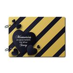 100Yellow Memories Story Theme Wooden Photo Album Scrapbook| 40 A4 Pages | Size : 21 Cm X 29.5 Cm |Multicolour