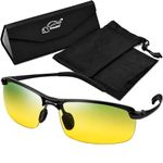 Xtremeauto Anti-Glare Night Driving Glasses, Polarised Day & Night Vision Sunglasses with UV400 Protection for Men & Women, Yellow Lens Driving Glasses for Driving, Fishing & Outdoor Use