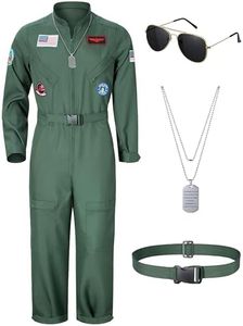 TOKYO REVENGERS Men Fighter Pilot Jumpsuit Air Force Flight Outfit Halloween Cosplay Costume With Accessories Set(XL)