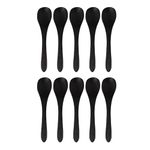 BambooMN Brand - Black 3.5 Oval Head Small Solid Bamboo Spice/Salt/Sugar Spoons, 30pcs by BambooMN