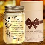 Kenon Mason Jar Night Light for Mom, Mothers Day Gifts for Women, Home Decoration Lights, Personalized Crystal Stickers Night Light Gift for Birthday Mothers Day Gifts