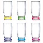 Luminarc Cortina Rainbow Highball Tumbler Set, 330ml, Set of 6, Multicolour