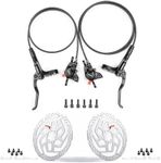 Cyclon Shimano MT200 Hydraulic Brakes with Shimano SM-RT26 160mm / 180mm Rotors, Left Front 800mm Right Rear 1400mm MTB Hydraulic Disc Brakes Aluminum Alloy Levers with Calipers