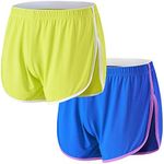 SUMABA Men's Mesh Running Shorts - Quick Dry, Breathable, Split Side, 3 Inch Inseam, Yellow/Blue, XXXL/3XL