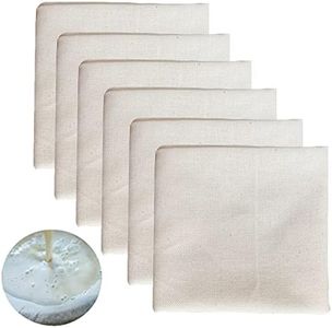 Paquete de 6 Paños para Alimentos, Paños de Filtro de Algodón Puro, Paños para Quesos sin Blanquear, Reutilizables, Ideales para Colar Queso, Tofu, Jugo, etc (50 x 50 CM)