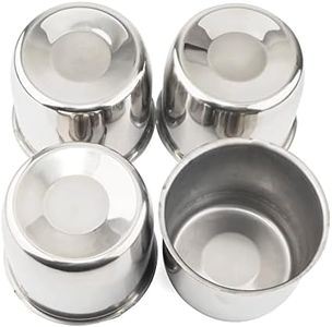 GTownWorks Stainless Steel Center Caps 4.25 inch Push Through for 4.25" Center Bore Truck Trailer Wheels Rims Center Caps, 4 Pack