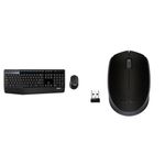 Logitech MK345 Wireless Keyboard and Mouse Set Full-Sized Keyboard with Palm Rest and Comfortable Ri