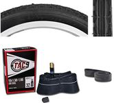 TAC 9 2 Pack - Tires, Tubes, Rim Strips Combo - 16" x 1.75" Black (Street Style) Old School Kids Bike Tire, Tube and Rim Strip Bundle Bicycle Products