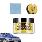 Paste Wax for Car, Solid Crystal Ceramic Wax for Cars, Anti-Scratch Ceramic Wax for Cars, Ceramic Coating for Cars 150g with Sponge Towel Linshesf