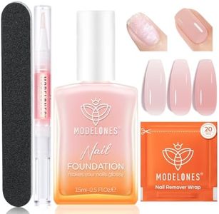 Modelones Nail Strengthener Kits Grey Pink Nail Polish Remover Pads Cuticle Oil Pen for Nail Hardener for Damaged Nails Growth DIY Nail Manicure Kits 23 Pcs Nail Care Kits for Women 15 ml