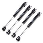 NAIERDI [4 Pack] 100N/22lb Gas Spring, Toy Box Hinges, Lid Support, Gas Strut, Soft Close Hinges, Lift Support, Kitchen Cabinet Hinges, Black Piano Hinge