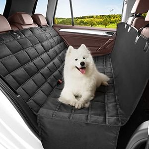 Hundedecke Auto Rückbank 4-in-1, 100% Wasserdicht, Rücksitz mit Seitenschutz, Hundesitz Auto Rückbank für PKWs, LKWs, und SUVs, Kratzfeste rutschfeste Autoschondecke Hundedecke Rücksitz