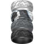 ThunderFit Silicone Wedding Ring for Men, Breathable with Air Flow Grooves - 8mm Wide - 2.5mm Thick, 8.5-9 (18.9mm)