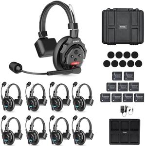 SYNCO XTalk X9 Full Duplex AEC Wireless Intercom Headset System Support 2.4GHz 9-Person Team Communication,350M/1148FT Real-time Monitoring,24-Hour Battery Life