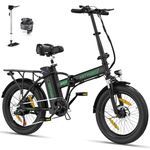 HITWAY Electric Bike for Adults, 20"*3.0 Fat Tire E-Bike 250W Electric Bicycle, Folding Electric Bike, 36V/12Ah Removable Battery, Range 35-90KM, 7-Speed Mountain E Bike for Men Women
