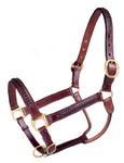 Tough 1 Royal King Braided Leather Halter, Brown, Horse