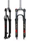 BUCKLOS 26/27.5/29 MTB Suspension Fork Travel 100mm, 28.6mm Straight Tube QR 9mm Crown Lockout Aluminum Alloy XC Mountain Bike Front Forks