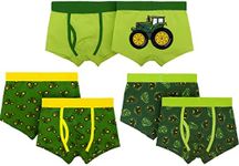 John Deere Baby Boy's Toddler Child Boxer Brief Underwear, Green Lime Green Dark Green, 2T-3T